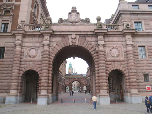 The portico of the Parliament Building.